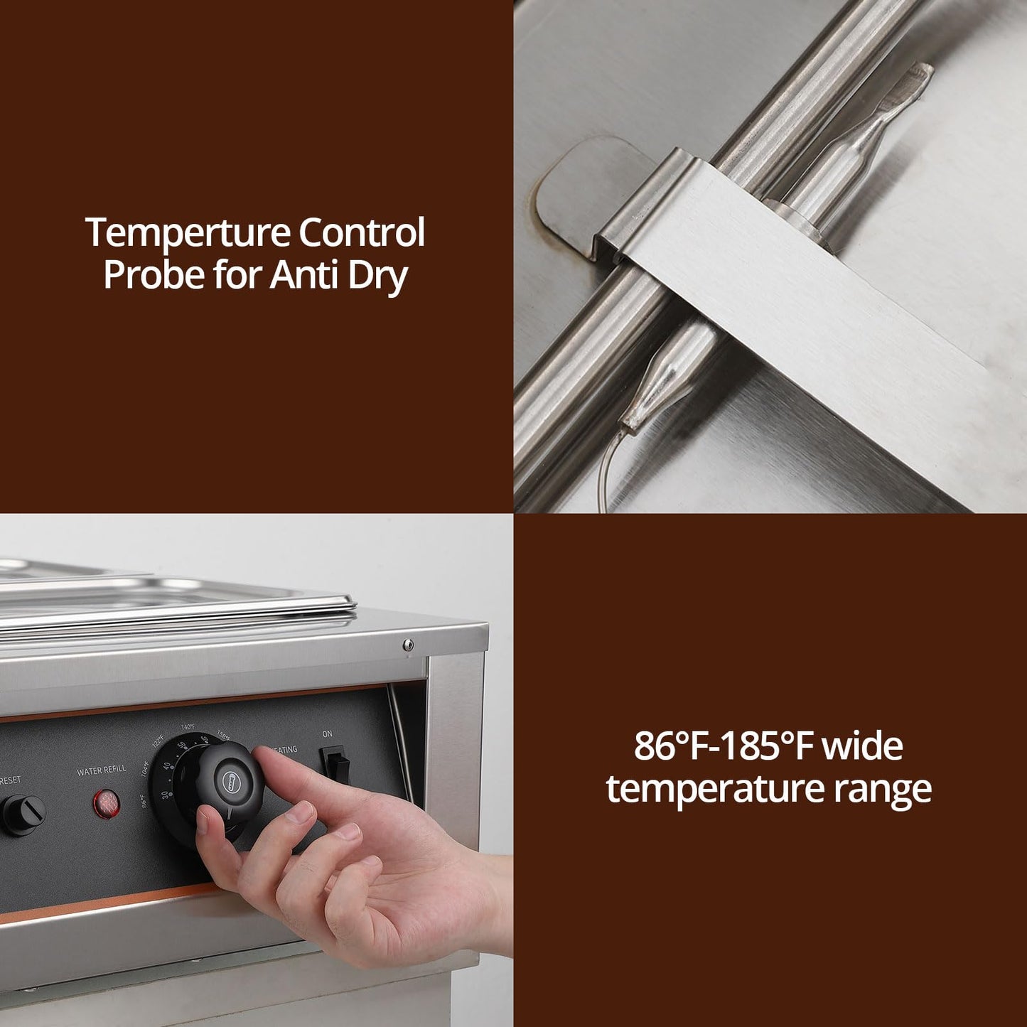 Takywep Chocolate Tempering Machine - 3.3L*2 Tanks, 18 Lbs Capacity, Temp Control 86~176℉, 1500W Stainless Steel Electric Food Warmer for Chocolate/Milk/Cream Melting