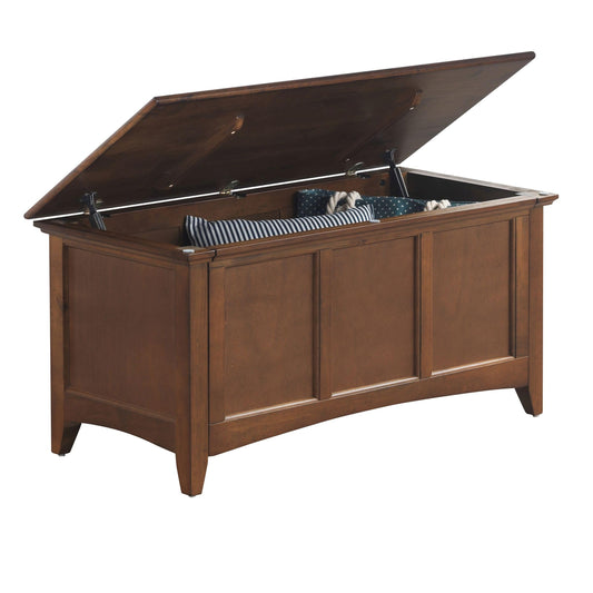 Carolina Chair & Table Blanket Chest Storage with Hinged Lid – Vintage Storage Compartment for Shoe, Toy Box – Wooden Furniture Organizer for Entryway or Living Room (Elm)