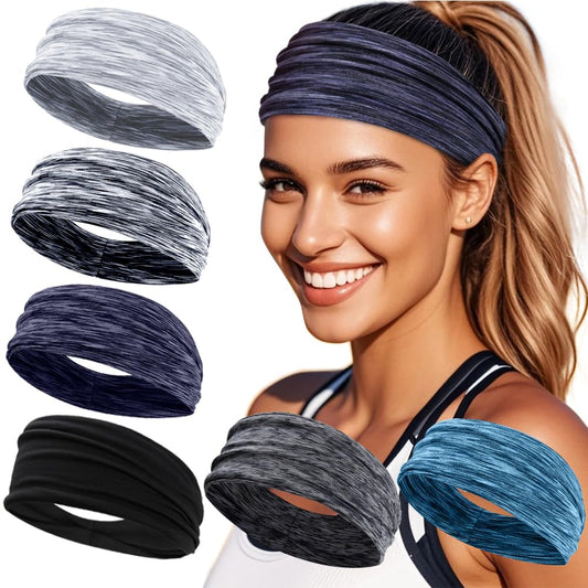 TERSE Sweat Bands Headbands for Women: Workout Headbands for Women Non Slip, Sweatbands for Sports Yoga Running