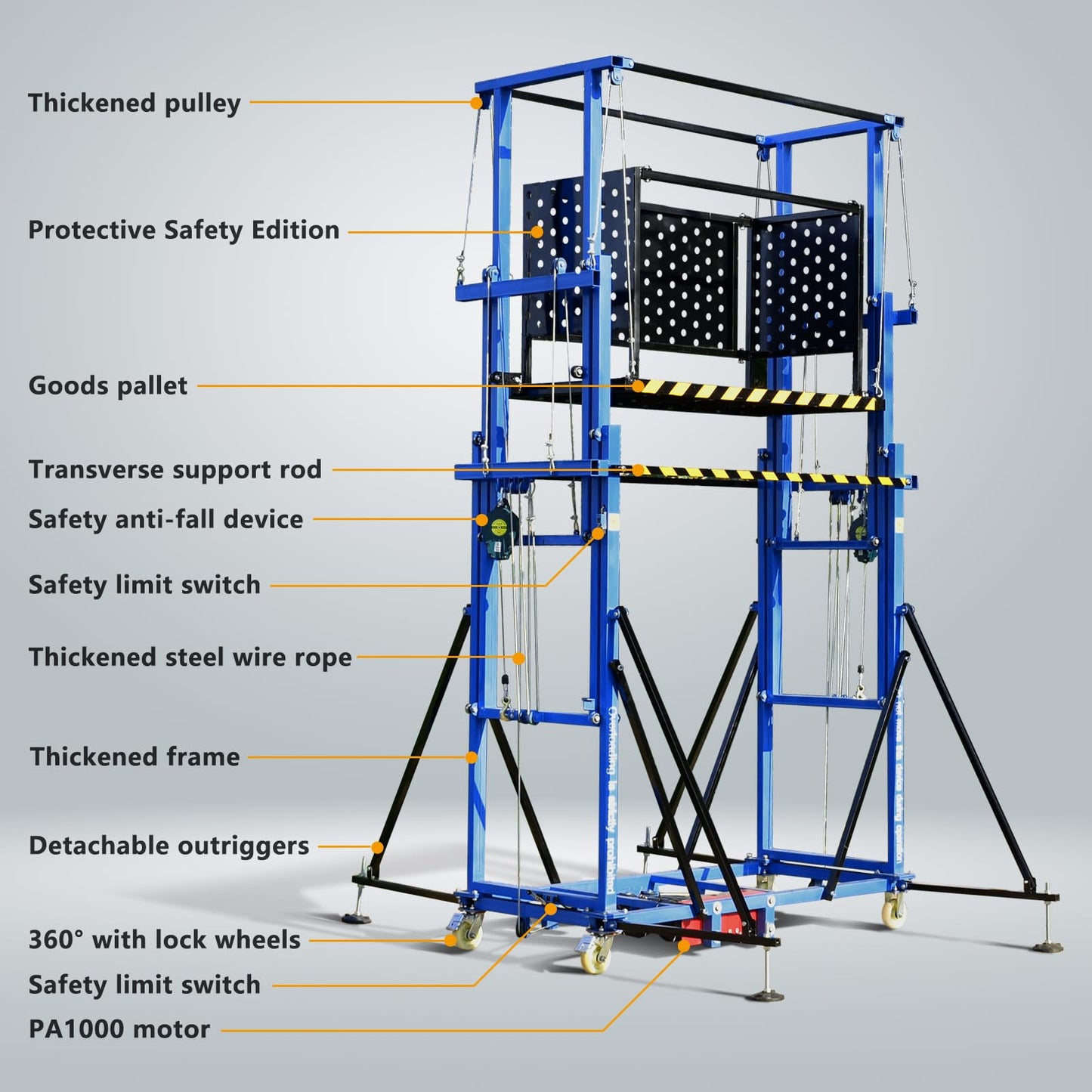 881 Lbs Load Electric Scaffolding, 6.5ft Lifting Height Construction Electric Scaffolding Lift Platform,110v Upgraded Version Suitable for Home Decoration Site Construction(Ce Certification)