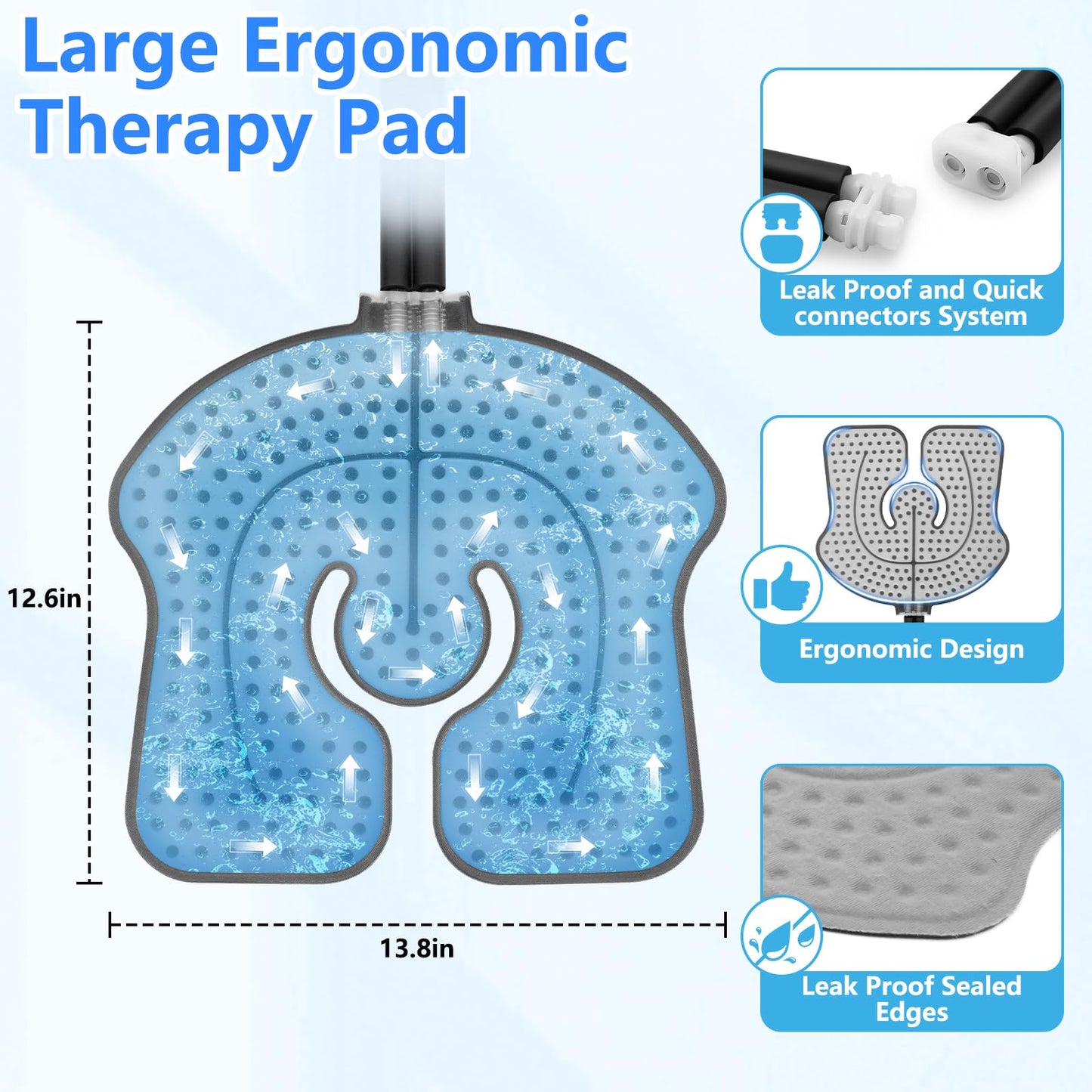 Cold Therapy Machine, Programmable Ice Therapy Machine for Knee After Surgery, Knee Replacement Recovery, Cryotherapy Pain Relief System, Compression Pad for Shoulder, Arm, Hip, Ankle