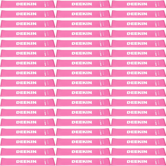 Deekin 50 Pcs Resistance Bands Resistance Loop Exercise Bands Exercise Equipment Elastic Ring for Women and Men Home Fitness, Gym, Yoga (25 Lbs,Pink)
