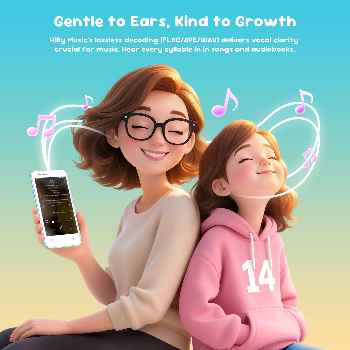 Globluum 80GB MP3 Player for Kids, Parental Controls, Supports Spotify Kids, Audible, LibriVox, Amazon Music and Kindle:Safe Android MP4 Player Gift with 4" Touchscreen, WiFi and Bluetooth(Blue)