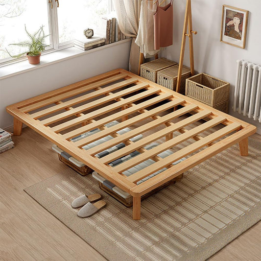 NELYE California-King Platform Bed Base - 14 Inch Solid Wood Mattress Foundation with Support Slats and Legs, California King Size Rubberwood Simple Bed Frame