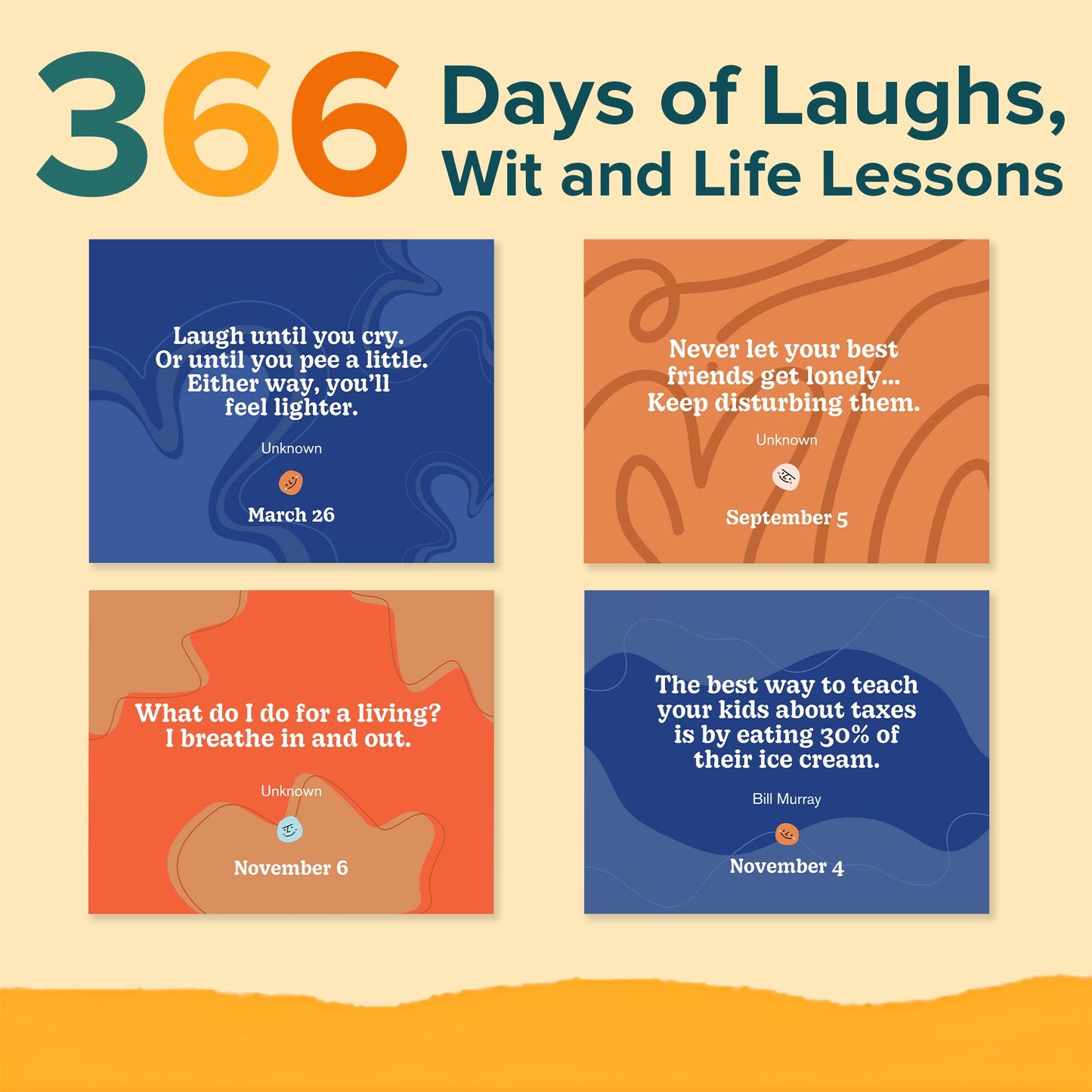 MESMOS Funny Wisdom Perpetual Calendar, Administrative Professional Day Gifts, 366 Days of Laughs & Life Lessons, Office Desk Accessories for Women-Men, White Elephant Motivational-Inspirational Gifts