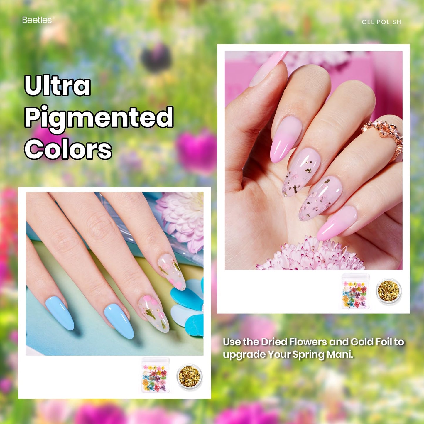 beetles Gel Nail Polish Set 20 Colors Pastel Gel Polish with Glossy&Matte Top Coat Base Coat, Pink Purple Blue Green White Trendy Color Glitter Uv Embrace Nature Gift for Women & Girls