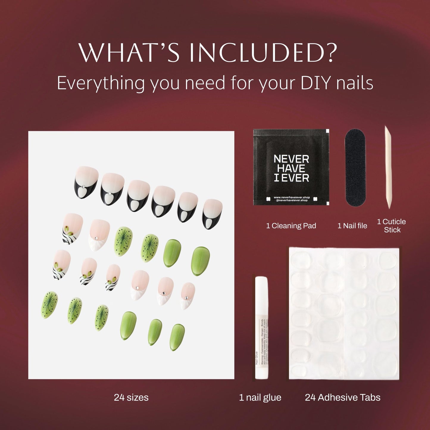 Never Have I Ever ZEBRATINI Short Almond Press On Nails 24 Piece Soft Gel False Nails for Everyday Wear Reusable Comfortable Fit for Women As Seen on Shark Tank
