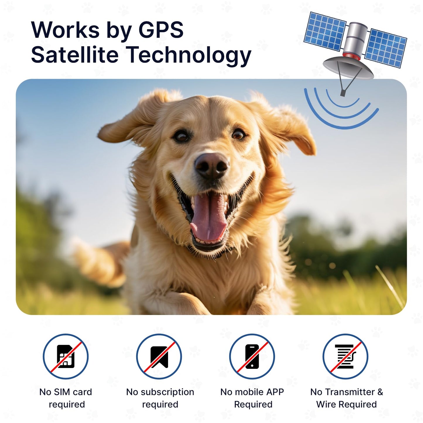 My Pet Command Wireless GPS Dog Fence No Wires & No Base Transmitter Outdoor Radius Coverage 33-1999 Yards IPX7 Waterproof Collar w/Tone, Vibrate & Safe Static Modes Fits Dogs 8″-28″ Neck (S to XL)