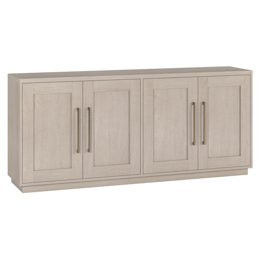 Henn&Hart 68" Sideboard Buffet Cabinet, Modern Credenza with 4 Panel Doors, Adjustable Shelves, and Cable Management Cut-Outs for Dining Room, Kitchen, Living Room or Entryway, Beech White