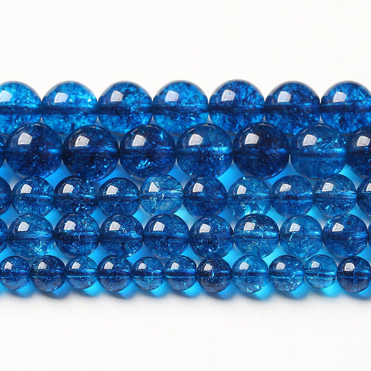 8MM 46PCS Natural Stone Blueberry Crystal Beads Quartz Power Loose Beads for Jewelry Making DIY Bracelet