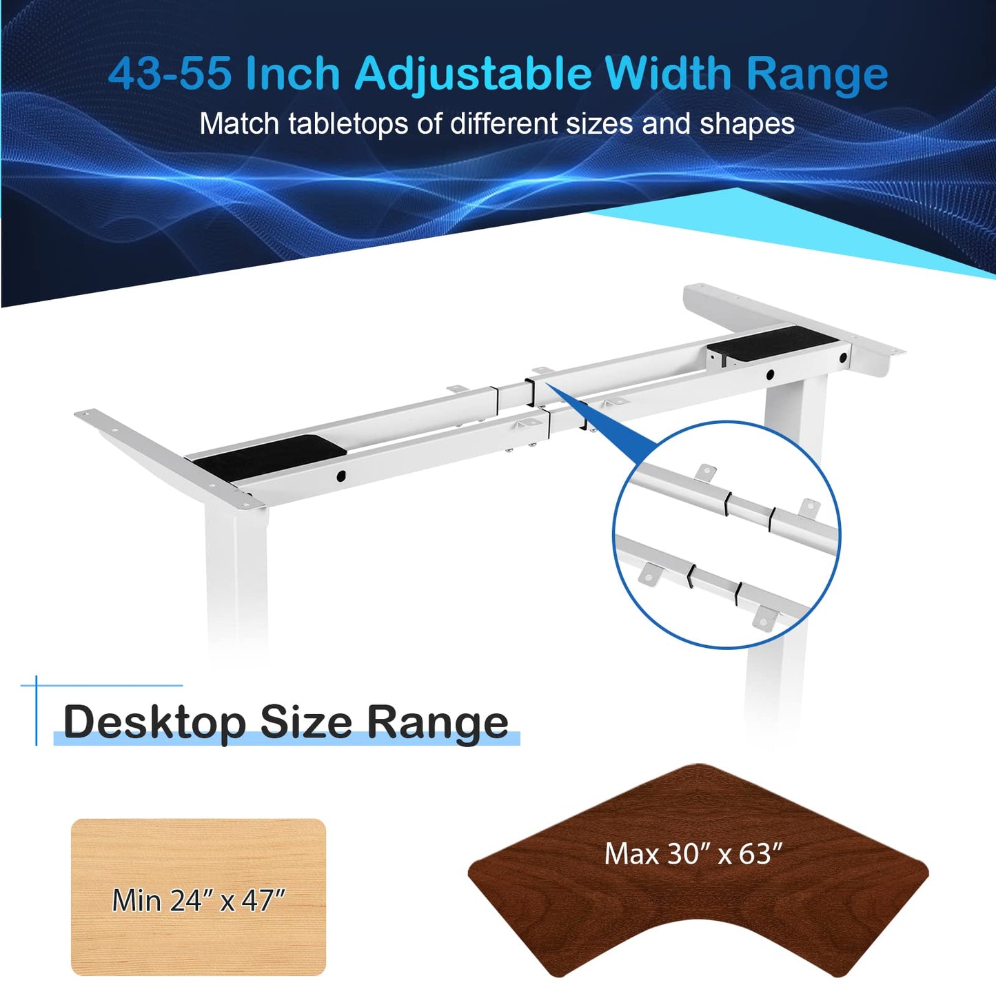 COSTWAY Electric Sit Stand Desk Frame, Dual-Motor Height-Adjustable Standing Desk Base w/ 3 Memory Positions & Touch Control Panel, Home Office Computer Desk Frame w/Hook & Cable Tray (White)