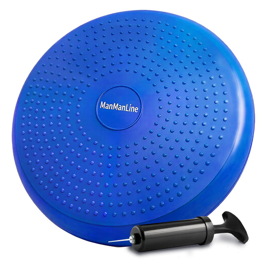 Wobble Cushion Balance Disc, Extra Thick Sensory Pad for Kids & Adults, Flexible Seating Core Strength Trainer for Posture Correction, Desk, Yoga & Stability Workout with Pump