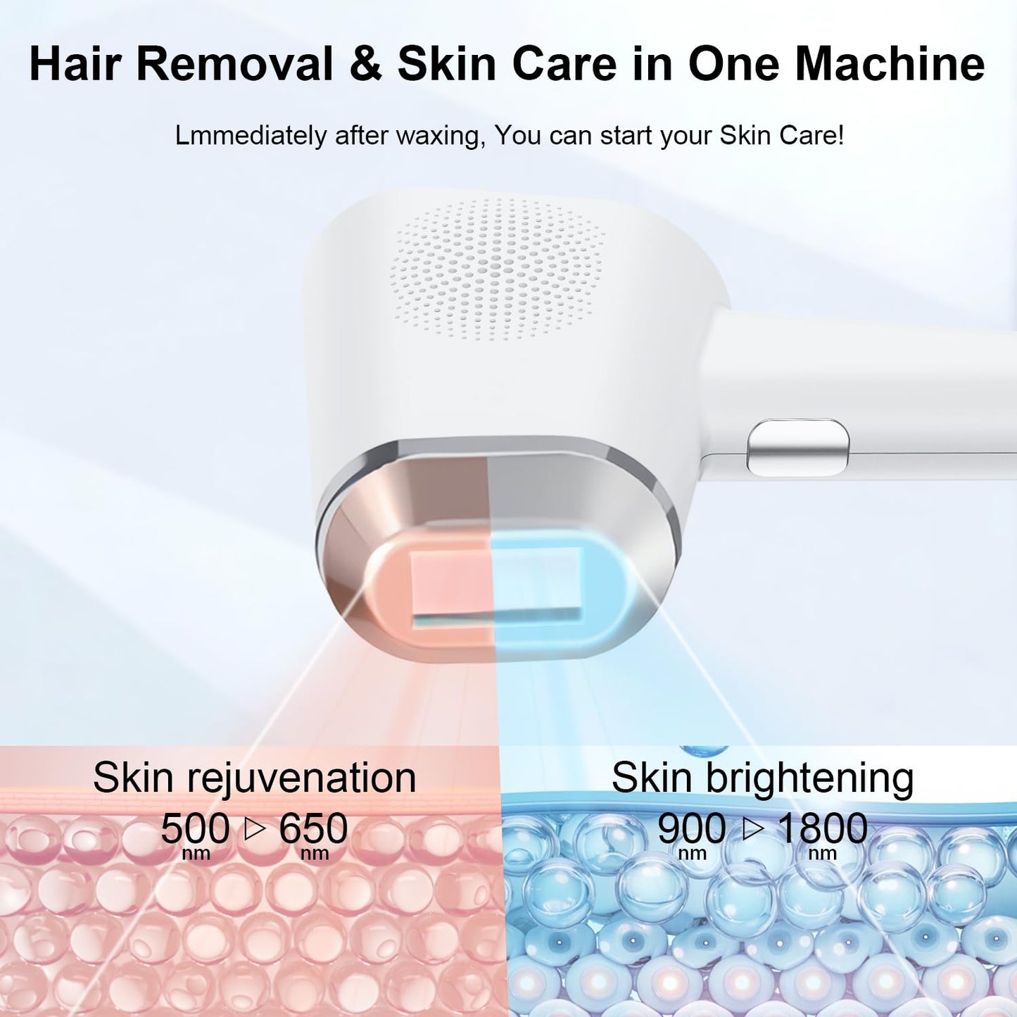 IPL Cooling Hair Laser Removal Device for Women, OPT Laser Hair Removal Device with Ice Cooling Flashes Permanent Hair Removal