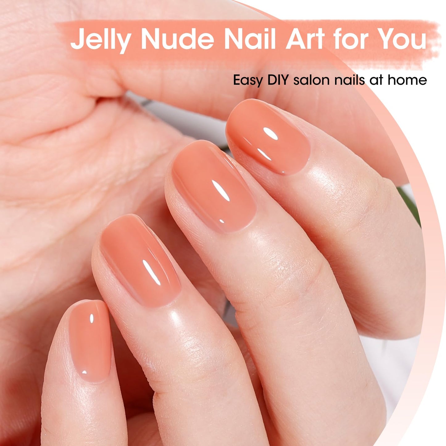 GELLEN Nude Gel Nail Polish, Jelly Nude U V Gelpolish French Tip Gel Nail Polish Set Soak off French Manicure Kit for Nail Art