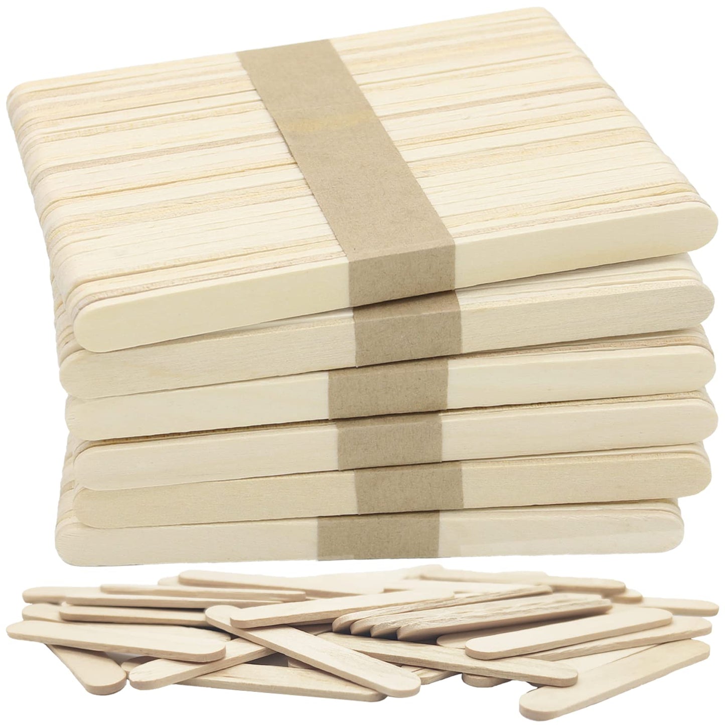 WISYOK 1000 Pcs Wooden Popsicle Sticks for Crafts, 4.5 Inch Wide Lollipop Sticks for Creative Designs or Kids Education, Home Art Projects
