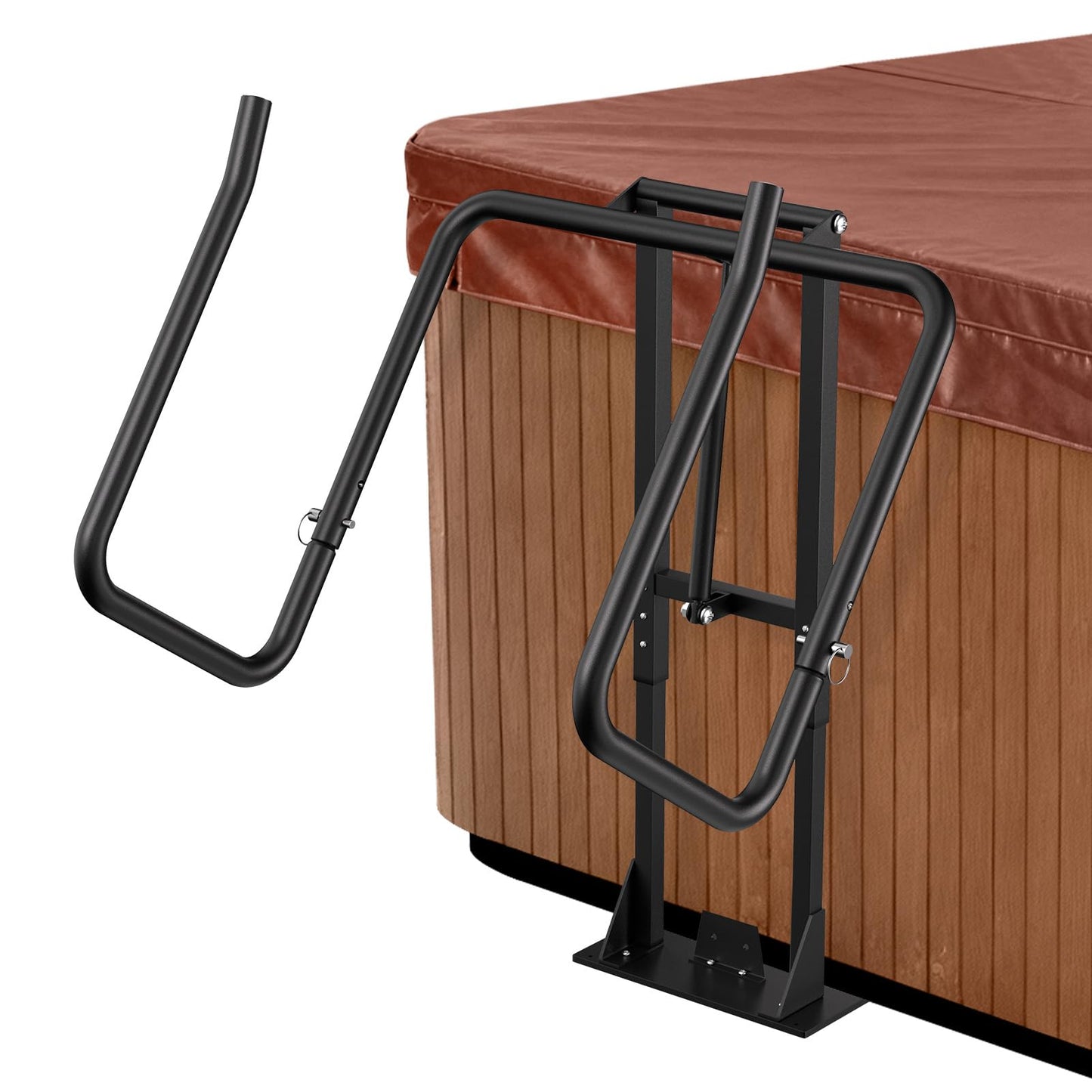 Aluminum Hydraulic Hot Tub Cover Lift, U-Shaped Bottom Insert Spa Cover Lifter, Adjustable Height from 25" to 39", Suitable for Round, Square and Other Shaped spas