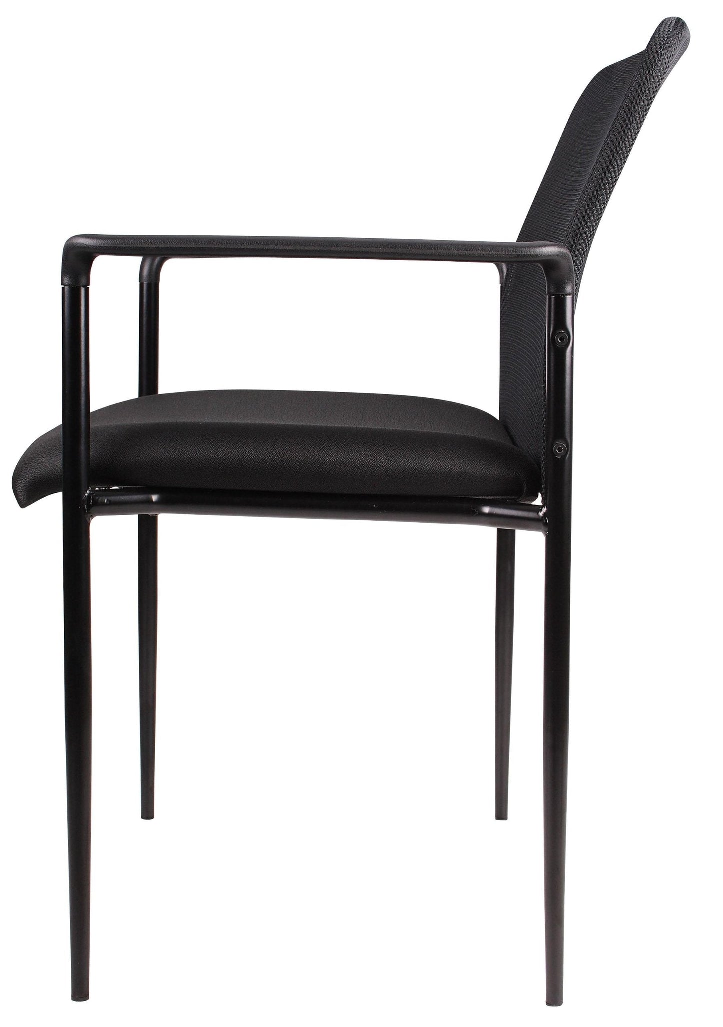 Boss Office Products Stackable Mesh Guest Chair in Black, 250 (B6909-BK)