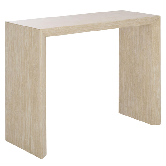 SAFAVIEH Home Collection - Woodrow Faux Travertine Console Table, Minimalist Modern Entryway Accent (CNS7005B)