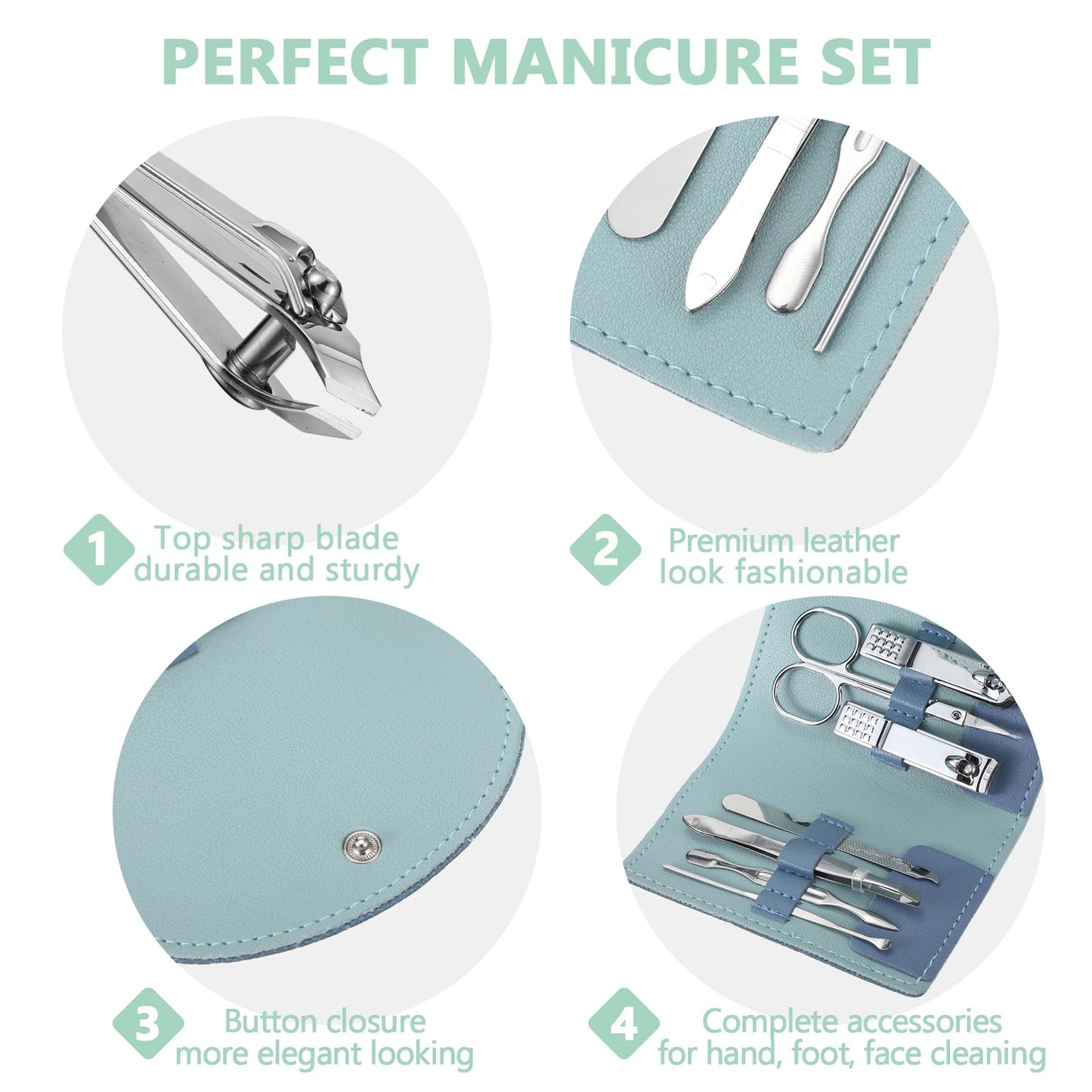 Leriton 60 Sets Travel Manicure Set Professional Nail Set 7 in 1 Stainless Steel Manicure Kit Grooming Kits Nail Care Tools with Care Tools Beauty Scissors Tweezers Gift for Mothers Day(Bright Color)