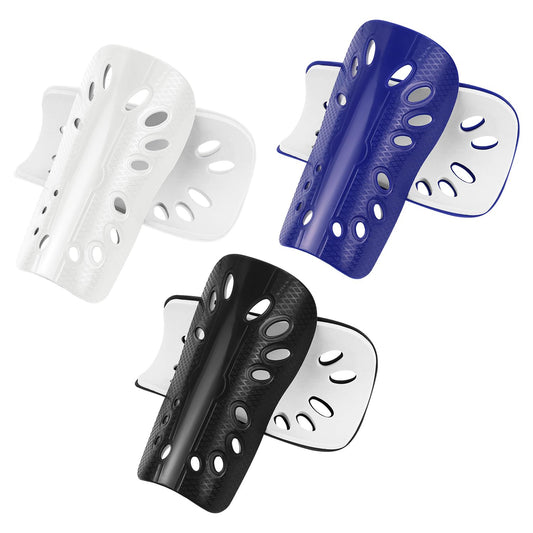 3 Pairs Soccer Shin Guards for Youth Adults, Breathable Shin Guard Sleeves Breathable Shin Guard Equipment for Football Games for Adults Football Player, Men Women-Black & White & Blue