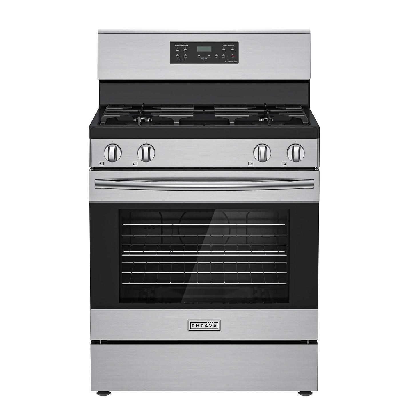 Empava 30" Gas Range, 4.8 Cu.Ft Oven with Touch Timer,18K BTU Burner, Freestanding & Slide-in Stove (Natural/LP Convertible) Stainless Steel