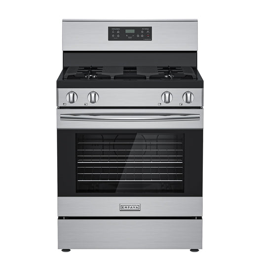 Empava 30" Gas Range, 4.8 Cu.Ft Oven with Touch Timer,18K BTU Burner, Freestanding & Slide-in Stove (Natural/LP Convertible) Stainless Steel