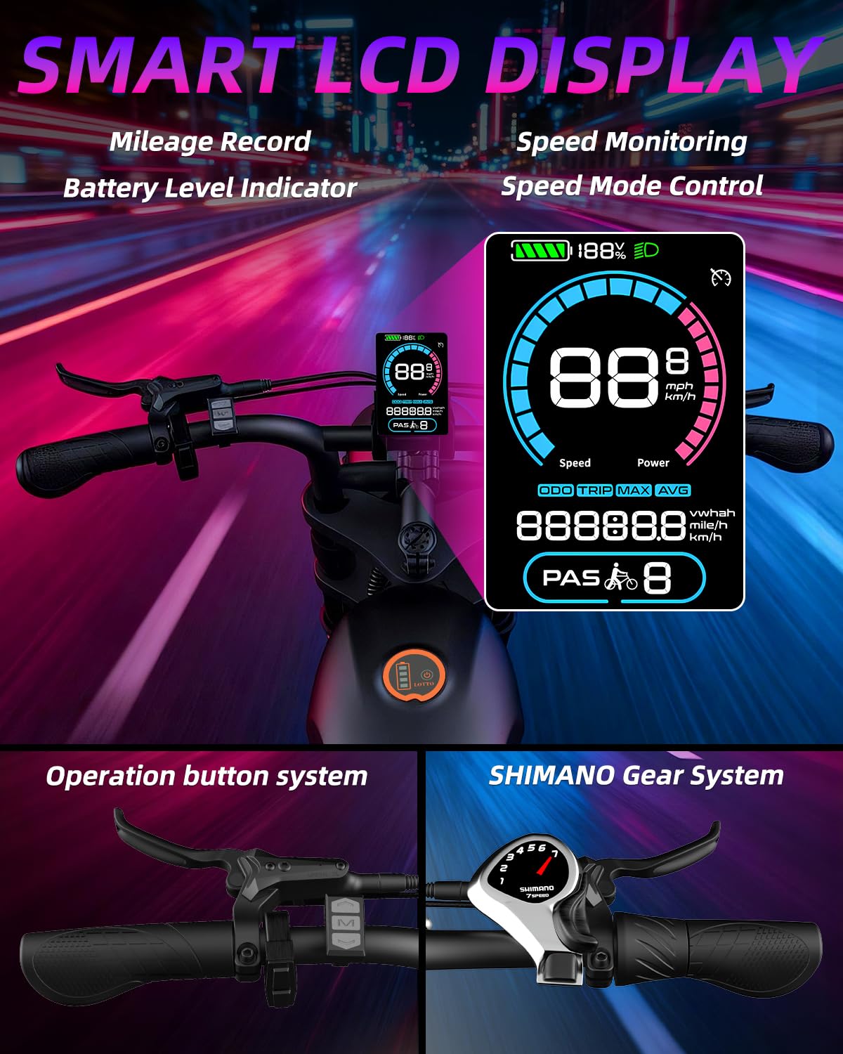 feifayzx eifayzx Electric Bike for Adults 1500W Peak Power, 20" Fat Tire All-Terrain E-Bike, 35MPH Top Speed 48V 18.9AH Lithium Battery, 31-60 Miles Range for Road Sand Mountain Snow (Ebike)