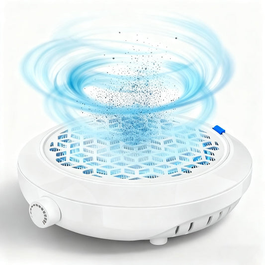 Refein Nail Dust Collector,Powerful Vacuum with Reusable Filter Stepless Speed Adjustment Vacuum Fan Dust Collector, Nail & Foot Care Polishing Tool, for Beginners and Professional Nail Salons