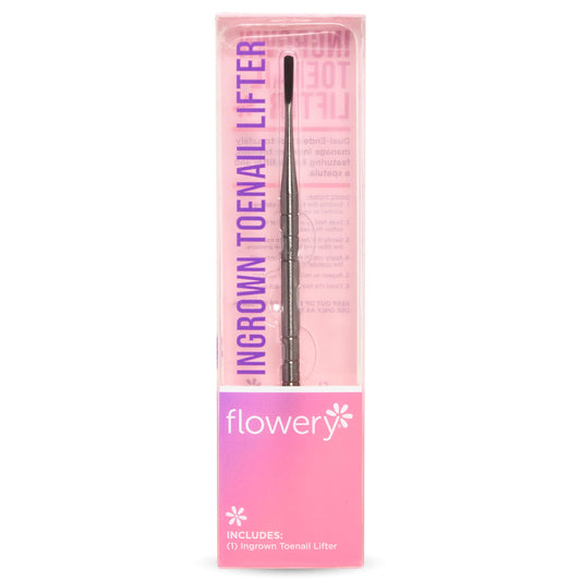 Flowery Ingrown Toenail Lifter - Stainless Steel Ingrown Toenail Tool, Dual-Ended Design with Lifter & Spatula, Nail Cleaner, Pedicure Tool