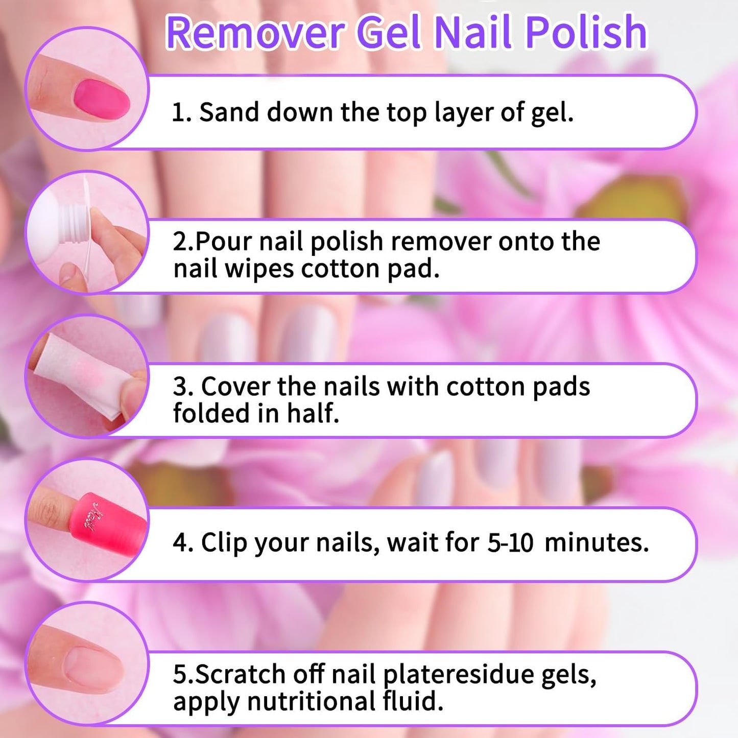 BEVINAS Nail Polish Remover 8Fl.Oz Nail Polish Remover Kit Polish Remover for Nails Glue Artificial Nails,Glitter Polish,Hard Builder gel,dip powder,poly gel,acrylic powder Remove