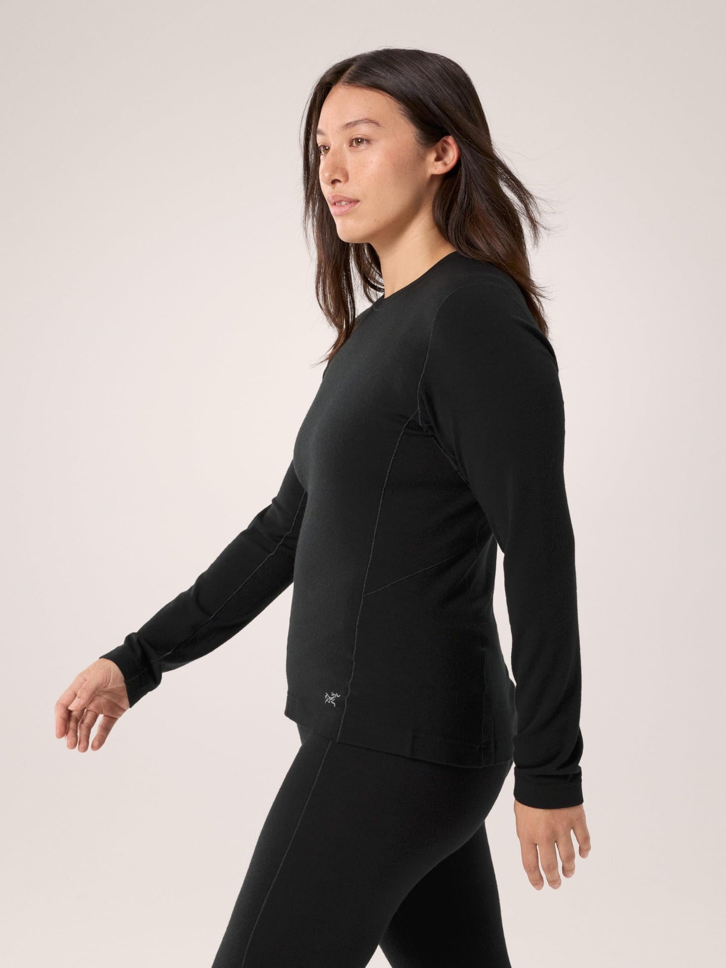 Arc'teryx Satoro Merino Wool Crew Neck LS Women's | Lightweight Merino-Blend Base Layer - Redesign | Black, Medium