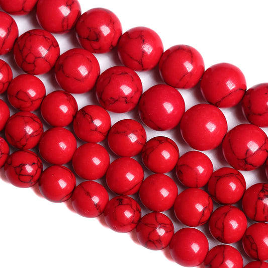 6mm 60pcs Red Turquoise Loose Beads for Jewelry Making DIY Bracelet Necklace