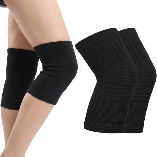 XLIUAX Bamboo Knee Sleeve, Black Bamboo Compression Knee Brace, Elastic Breathable Knees Braces, Thicken Thermal Relieve Knees Pain Leg Pads for Women Men Running Volleyball Cycling Dance(Large)