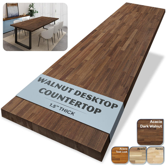 Howizz Walnut Butcher Block Countertop 60 x 30 x 1.5 Inches - Solid Wood Table Top for Desk Top, Dining Table, Workbench Top