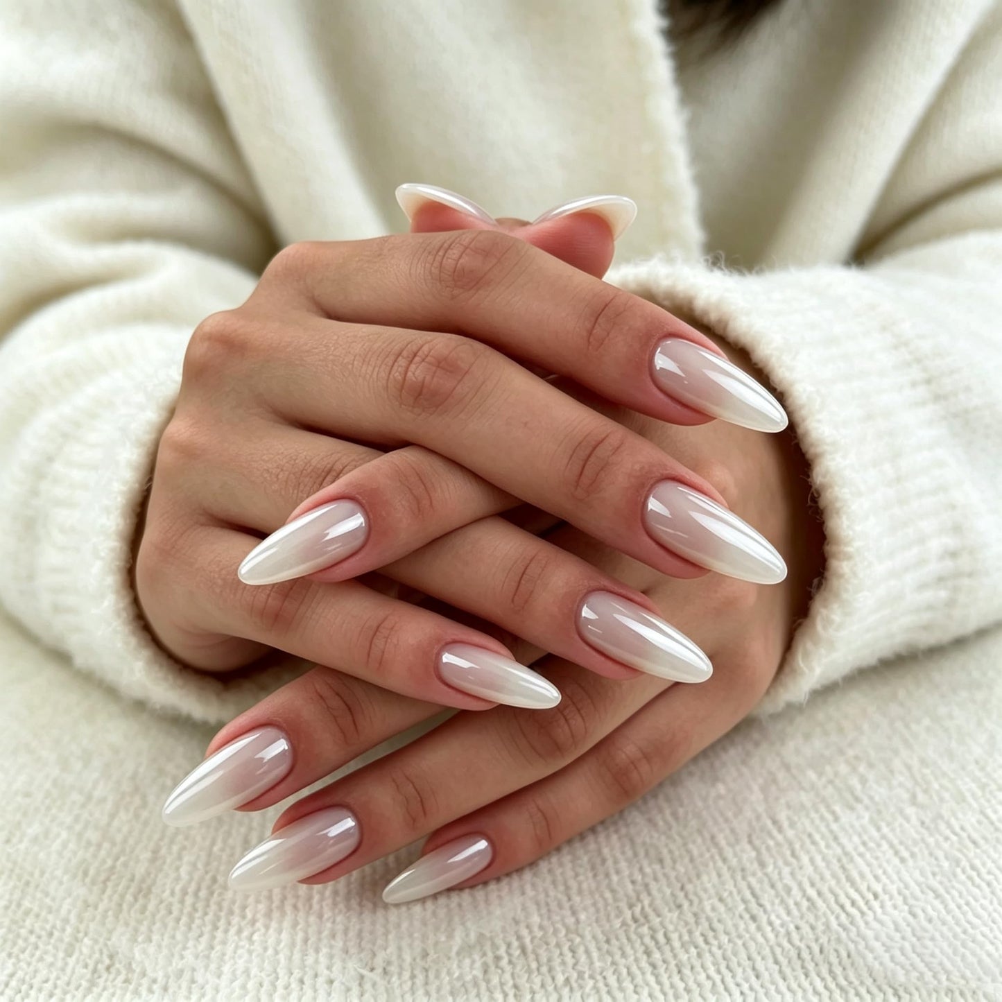 C.Z.Z.T.T.NAILS 24pcs Gorgeous Almond Press On Nails,12 Sizes Reusable Fake Nails with Jelly Glue,Stick On Nails for Women Daily Wearing