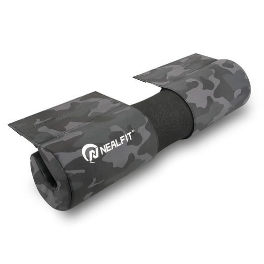 NEALFIT Barbell Squat Pad with Thick Nylon Padding, Hip Thrust Pad for Squats, Lunges, Neck Shoulder Squat Pad for Olympic or Standard Bars (Camo)