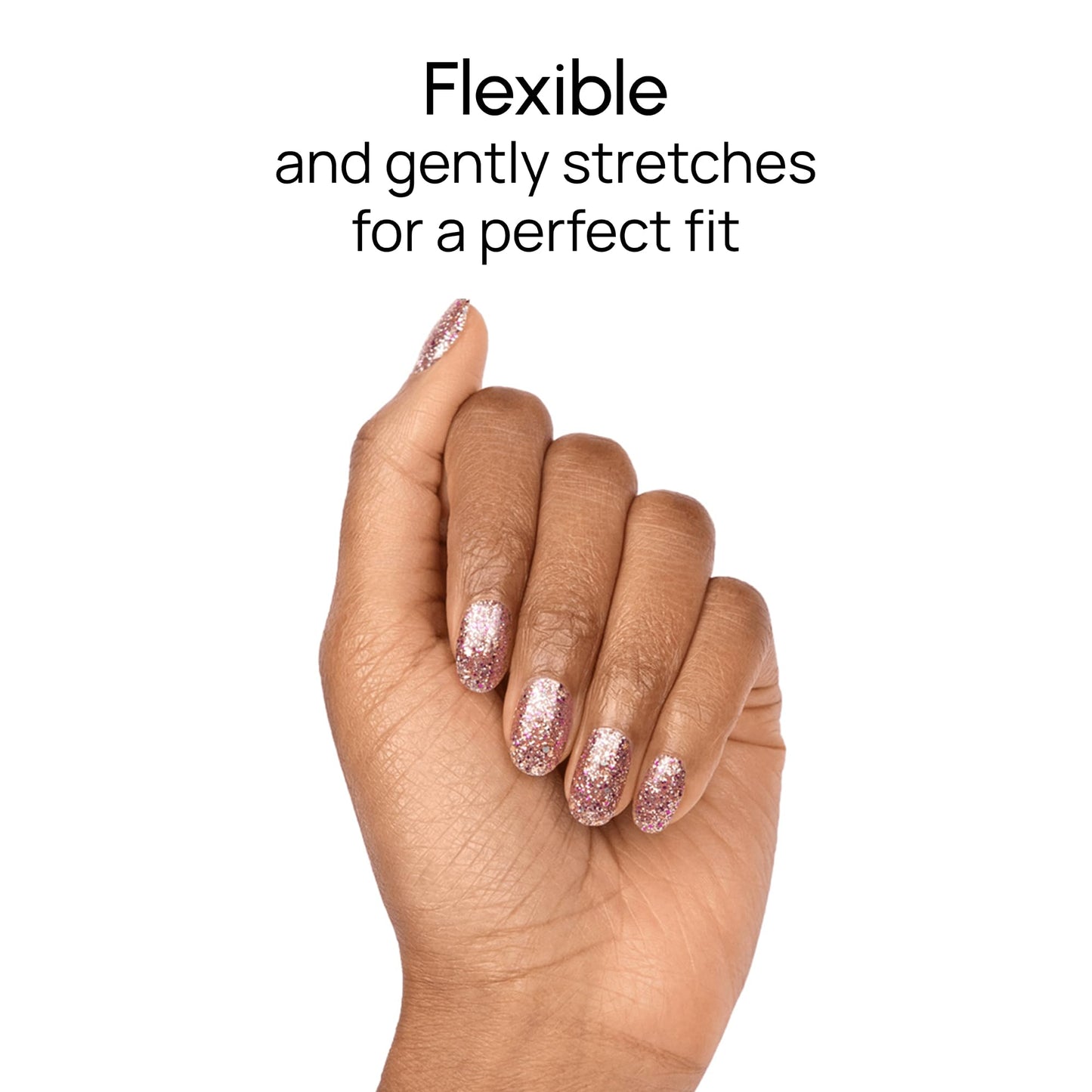 Color Street Tokyo Lights Nail Strips - Glitter Finish with Pink Gold Fuchsia & Holographic Sparkle - 16 Double-Ended Nail Polish Strips for Easy Application -Ideal for a Night Out or Special Occasion