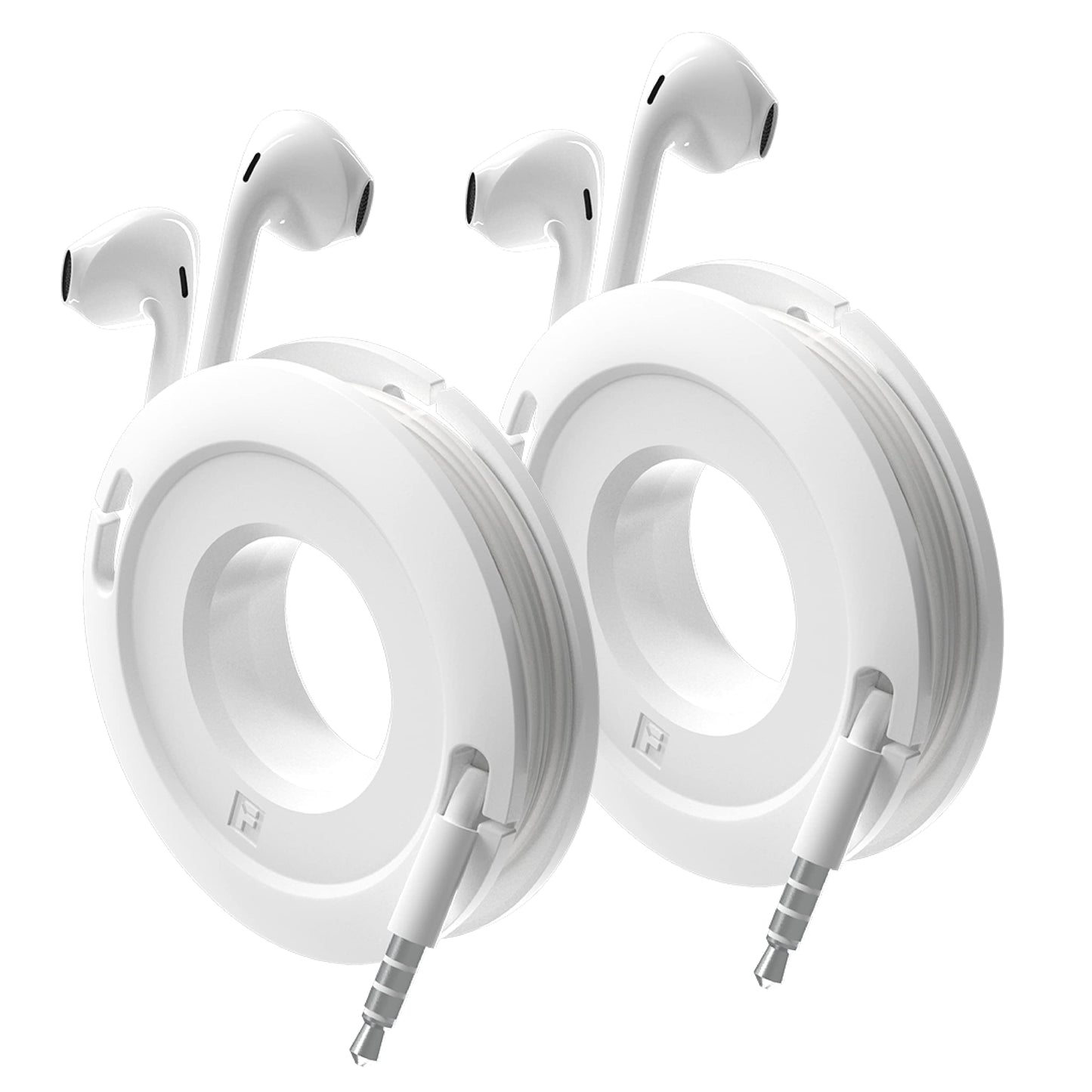 Side Winder Mini and Max Headphone, Earbud and Charging Cable Winder and Organizer Perfect for Wrapping Earbuds and Cords for Travel and Organization 2-Pack (White, Mini)