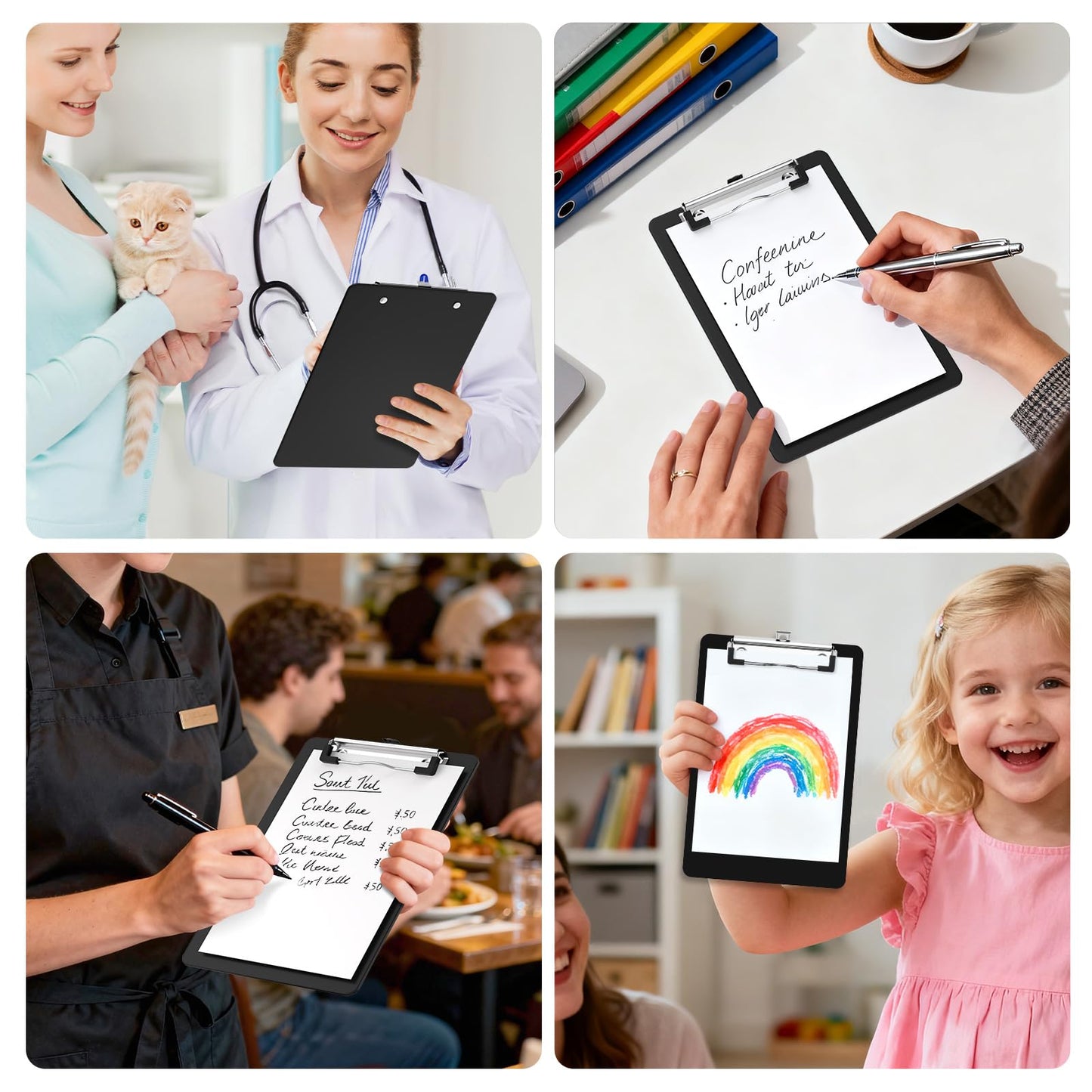 Zoenley Small Black Clipboard, 6 x 9 Half-Letter Size for Classroom, Students, Teacher, Nurse, A5 Mini Clip Board with Low Profile Clip, Office & School Supplies（20Pack）