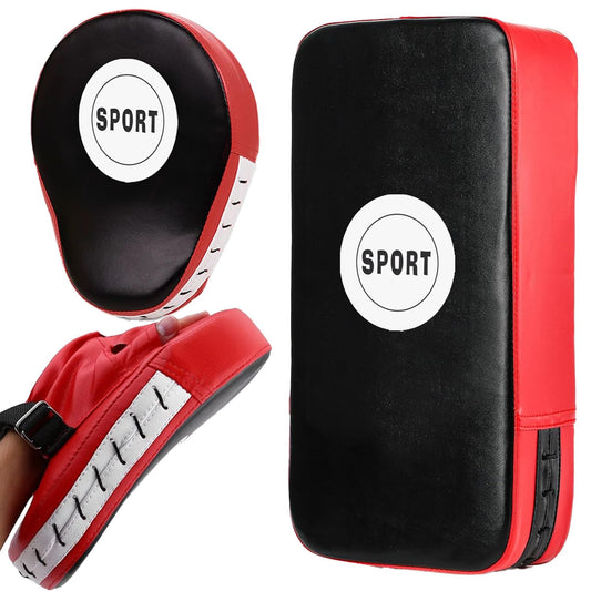 WYIPOLZI 2-in-1 Punching Mitts Kick Pack Set, Boxing Mitts Focus Pads Taewondo Kick Pad, Adjustable Strike Shield Arm Pad Set for Boxing, Kickboxing, Karate, Muay Thai MMA Training