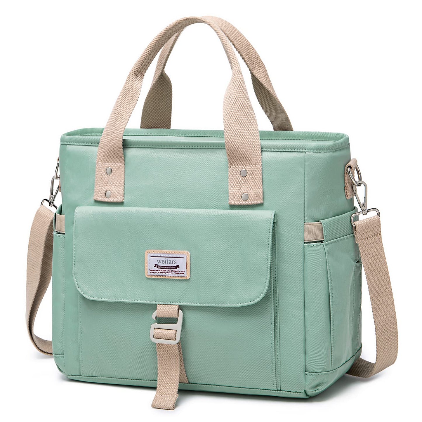 Weitars Insulated Lunch Bag for Men Women,Leak Proof Lunch Box for Work,Large Lunch Tote Bag With Removable Shoulder Strap with Side Pockets,Reusable Lunch Cooler Bag For Picnic Hiking