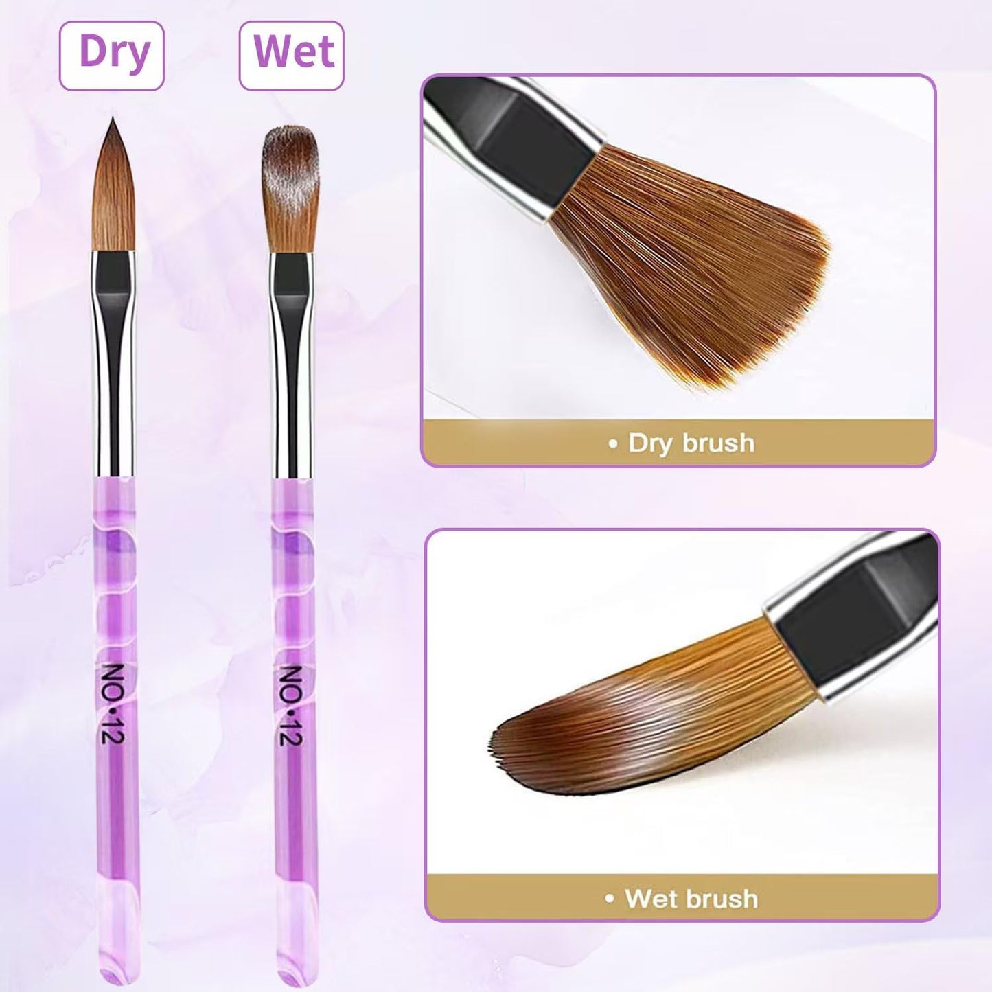 28Pcs Purple Handle Nail Art Brush Set - All-in-One Manicure Tool Kit with Cuticle Brush, Dust Brush, Liner Brush & Builder Gel Brushes for Salon & DIY Nail Art