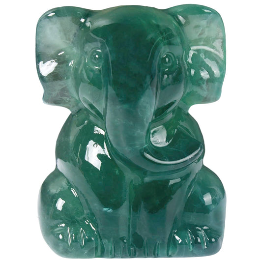 Ytbeoxk 2 Inch Crystal Elephant Decor Statues, Fluorite Cute Sitting Elephant Figurines, Reiki Healing Crystal Carved Animal Statues, Home Office Desk Hand Carved Decor Gifts for Women