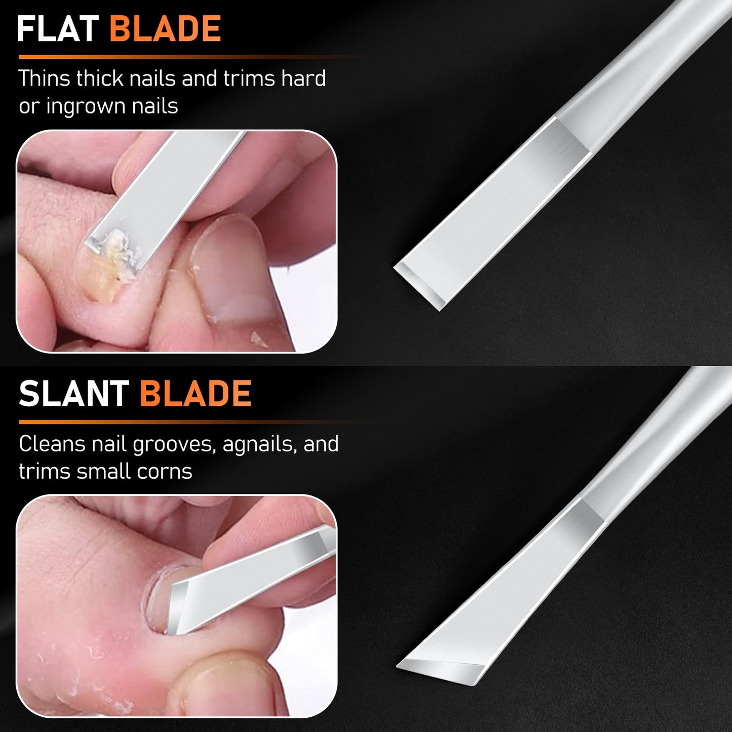 Professional Pedicure Tools for Feet, 4PCS Pedicure Knife Sets, Ingrown Toenail Removal Kit, Stainless Steel Corn Removers, Foot Scraper, Callus Shaver, Calloused Feet Remover Tool