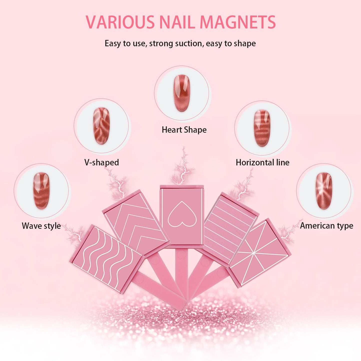 10Pcs Nail Art Stamp Pen Nail Art Flower Stamp Pen with 3 in 1 Nail Magnets tools Nail Magnet Stripe Nail Magnet kits, Nail Art Stamp Pens DIY Nail Art Tools for Salon DIY Home Manicure