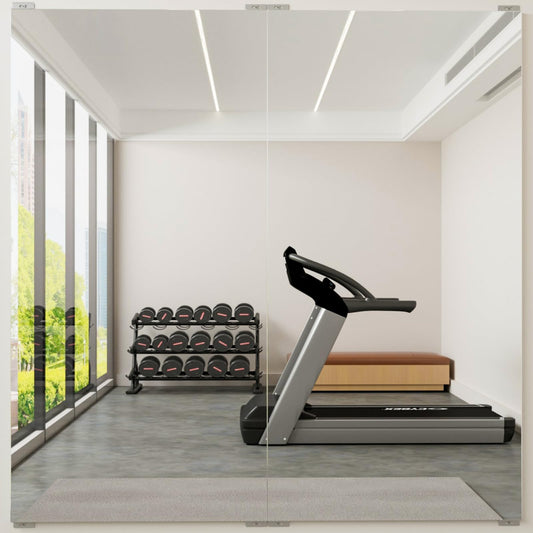BRIVUE Gym Mirror for Home Gym - 72" x 72" (2 Pcs of 72x36) Large Frameless Wall Mirrors, Easy Mount Lightweight Non-Glass Nanomirror, Ideal for Dance Studio, Yoga, Fitness, Rehearsal, Pilates, Garage