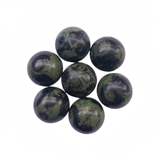 Sunshcat Natural Kambaba Jasper 0.78 Inchs Crystals and Healing Stone Ball Set,Home Desktop Feng Shui Array Decoration(7 Pieces) ﻿