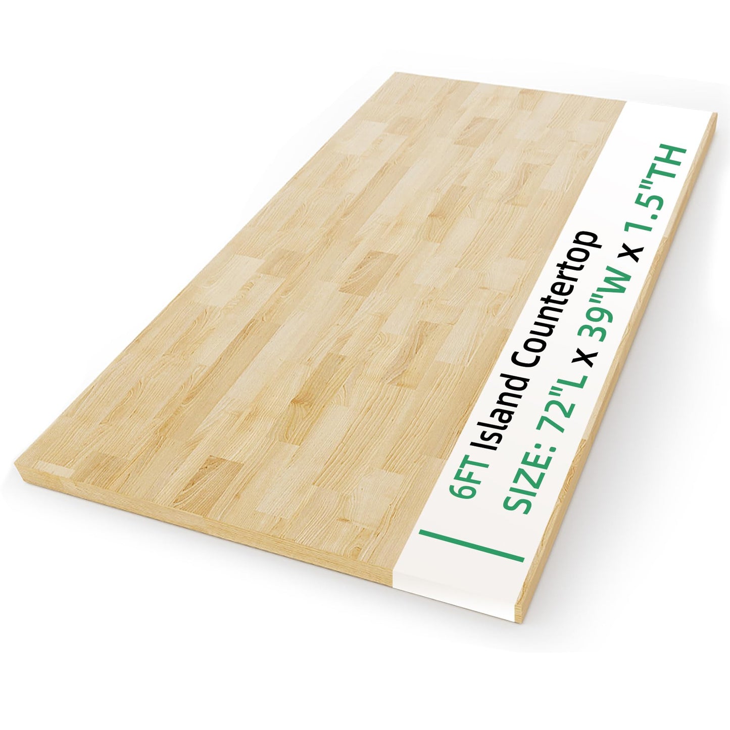 Kitchen Butcher Block Island Countertop - Solid Wood Butcher Block Countertop, Unfinished Birch Board Countertop, Suitable for Washer Dryer, Coffee Desktop, Workbench, Bar, 72L" x 39"Wx1.5"Thick