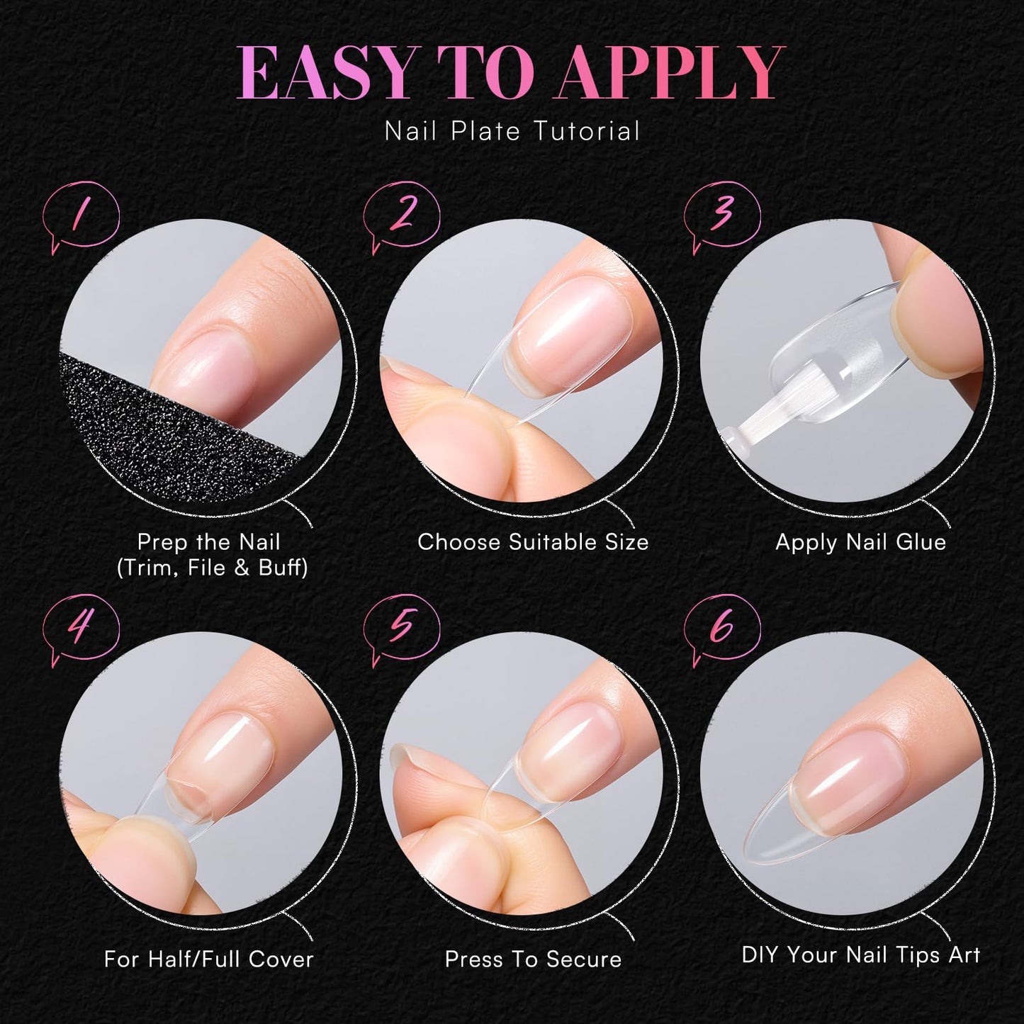 Makartt Medium Sharp Almond Nail Tips: Hybrid Almondetto Shape, 15 Sizes Clear Full Cover Fake Nails Extension, 504PCS Half Matte Soft Gel Tips for DIY Nail Lovers, Press-on Creators, Salon Supplies