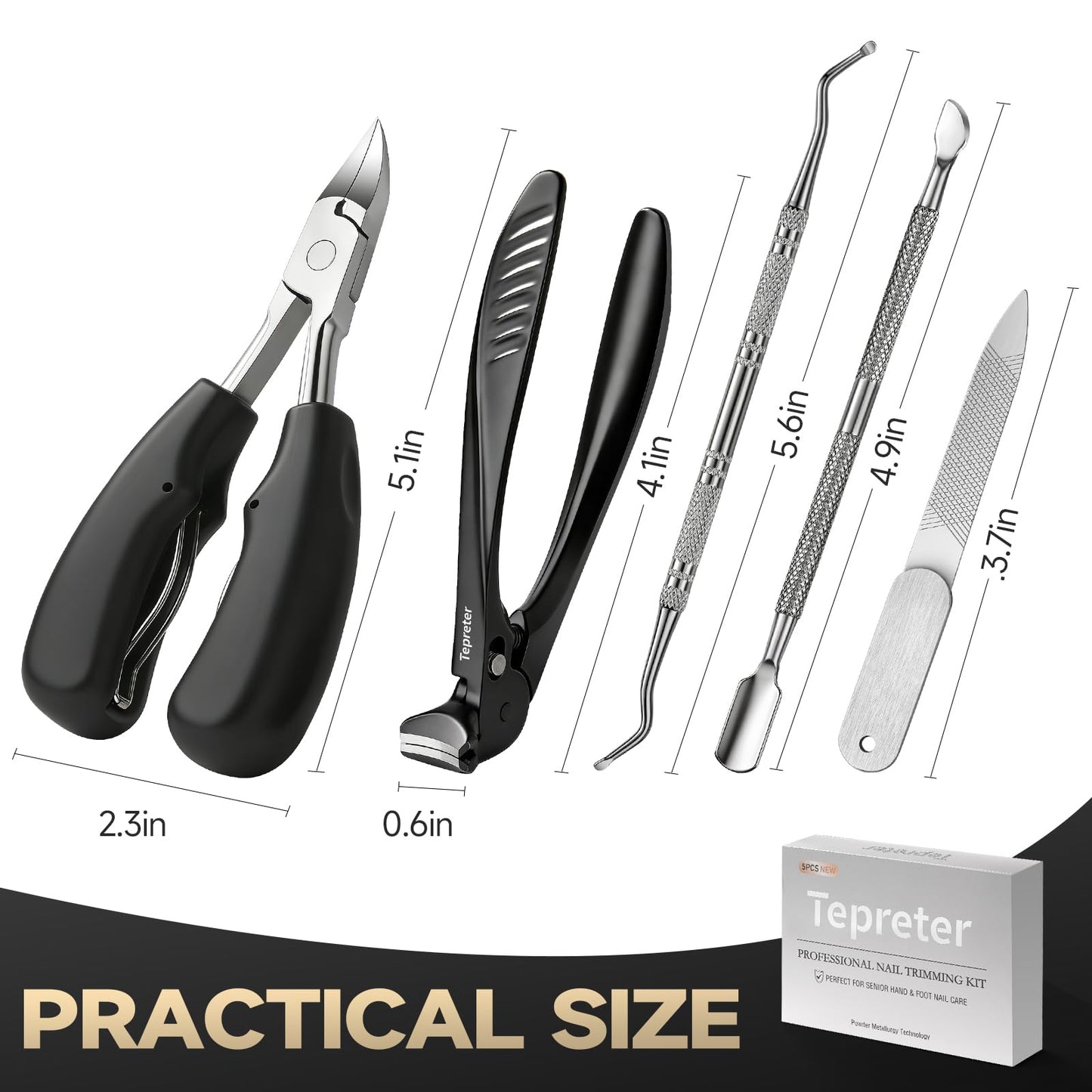 Toenail Clippers for Seniors, Heavy Duty Thick Nails Fingernail Clipper, Ergonomic Long Handle Angled Head Large Nail Cutter with Catcher for Men Women Manicure Set with Travel Case, Mothers Day Gifts